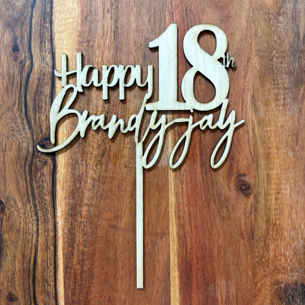 Mirror Acrylic Cake Topper