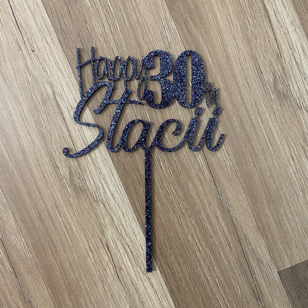 Glitter Acrylic Cake Topper