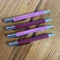 Personalised engraved metal pens with custom names, handmade gift option by Mudpuddles Australia