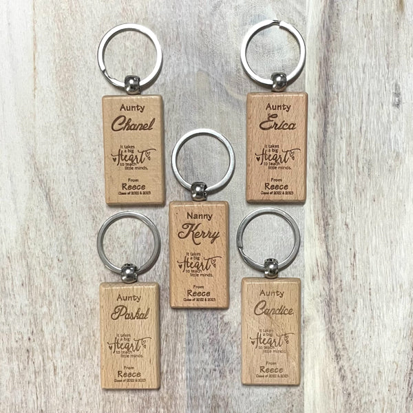 Timber Rectangular Key Ring