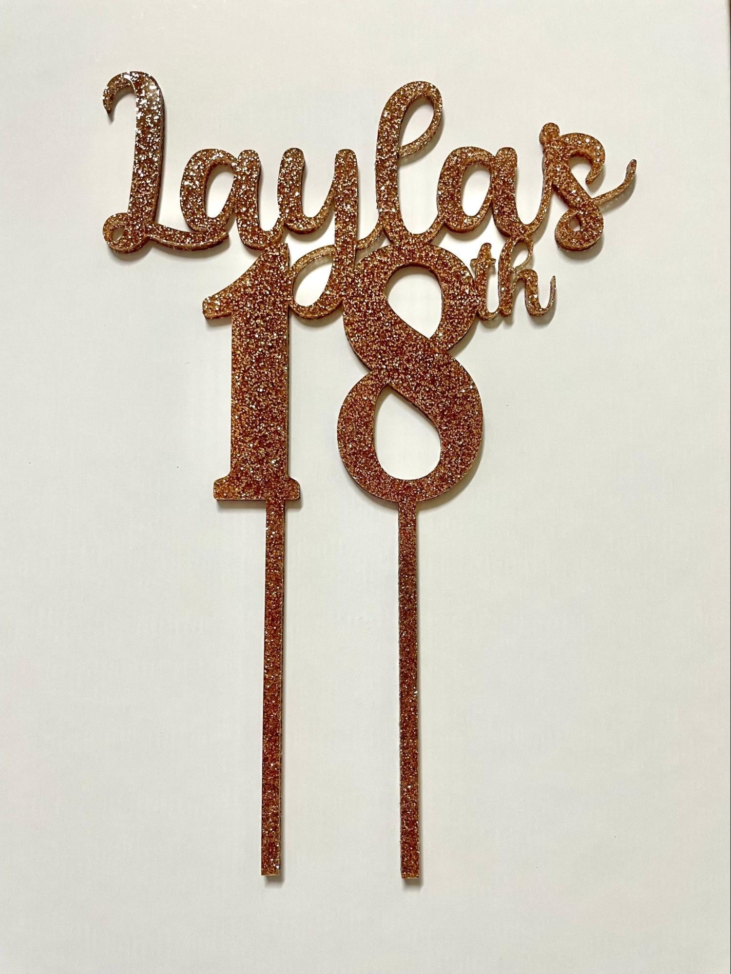 Glitter Acrylic Cake Topper