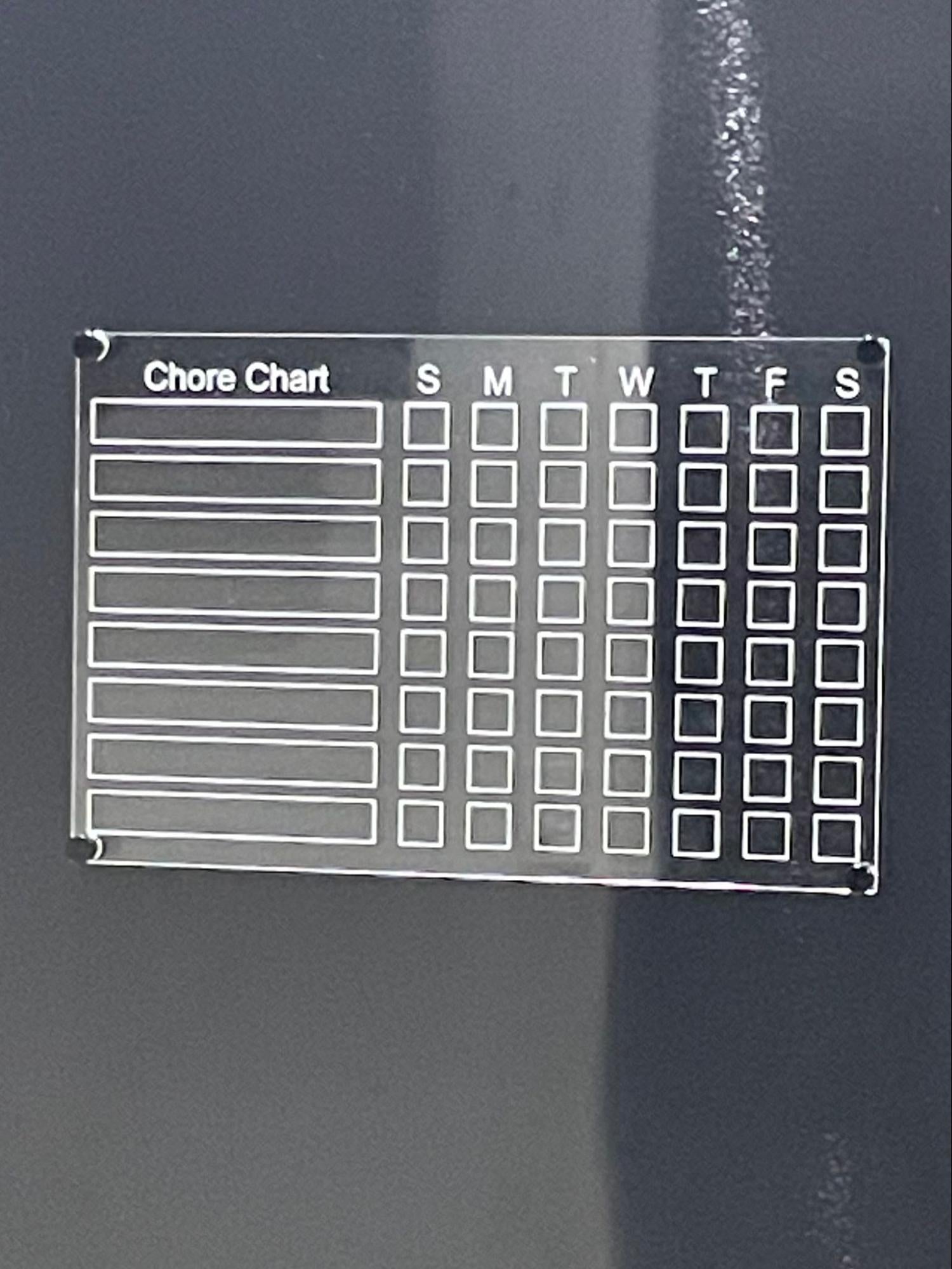 Acrylic Magnetic Fridge Chore Chart